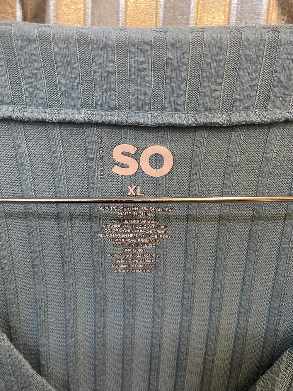 SO Powder Blue Ribbed Button-Front V-Neck Cardigan - Picture 2 of 3